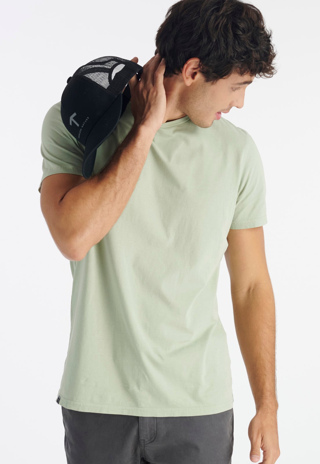 POLERA ALGODÓN HOMBRE NIMTU CAFE TRES CRUCES CASUAL SAGE - 5