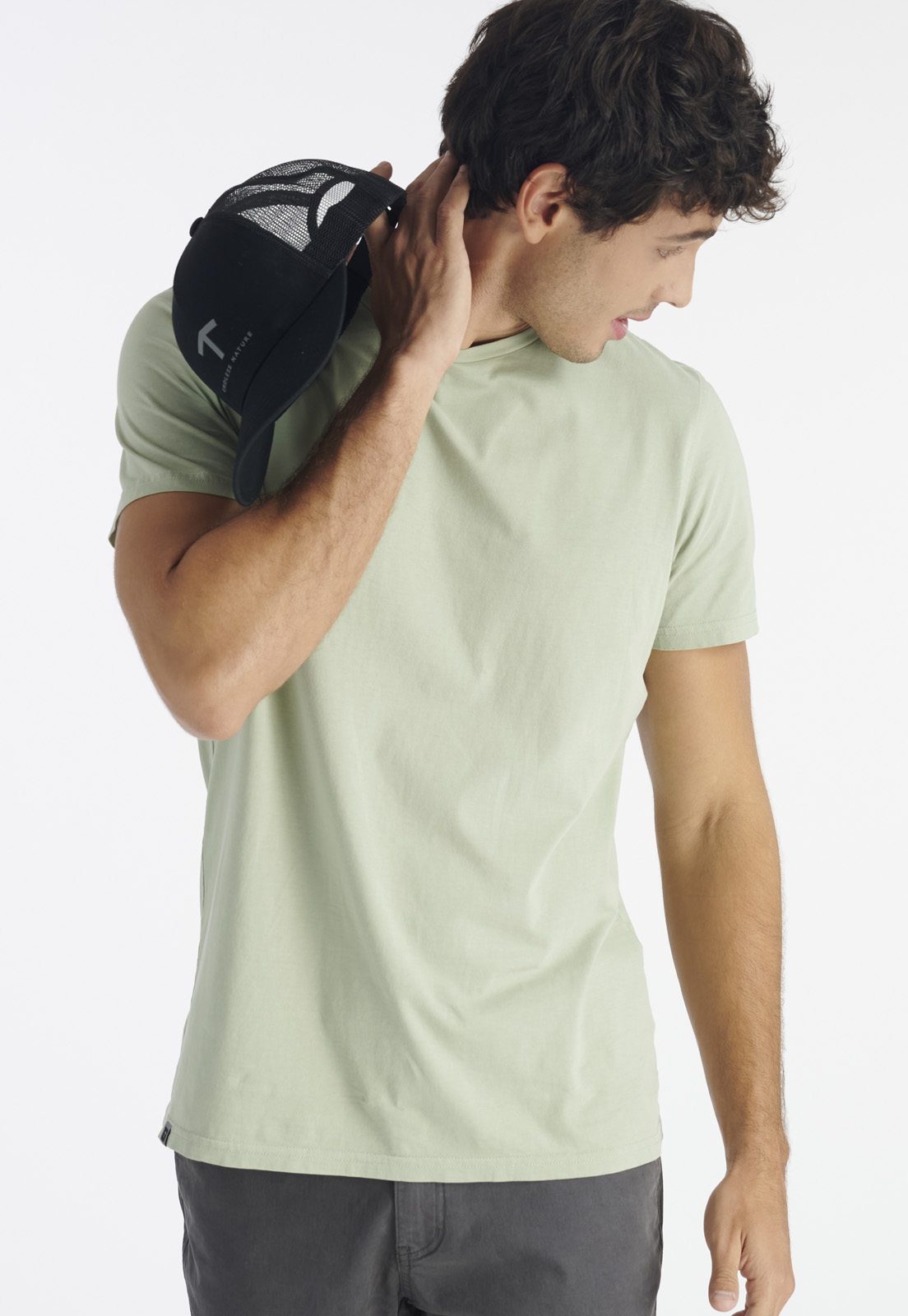 POLERA ALGODÓN HOMBRE NIMTU CAFE TRES CRUCES CASUAL SAGE - 5