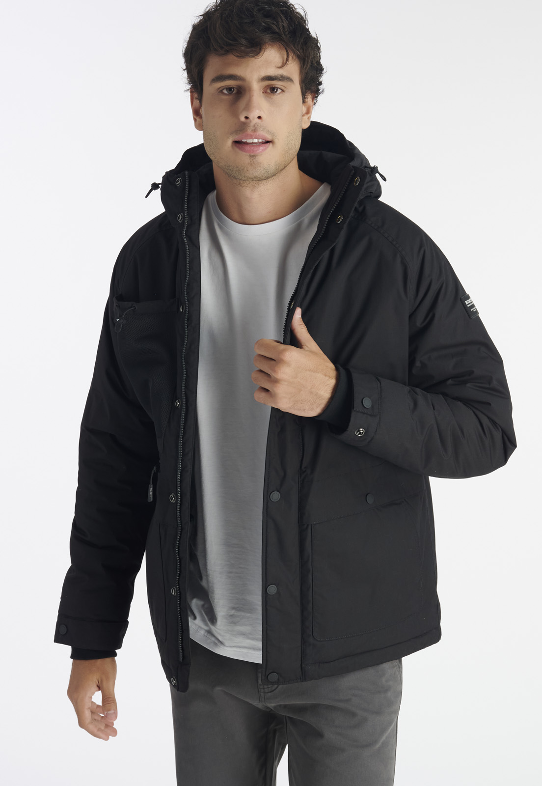 CHAQUETA HOMBRE NIMTU NEGRO BOLDO CASUAL BLACK - 5
