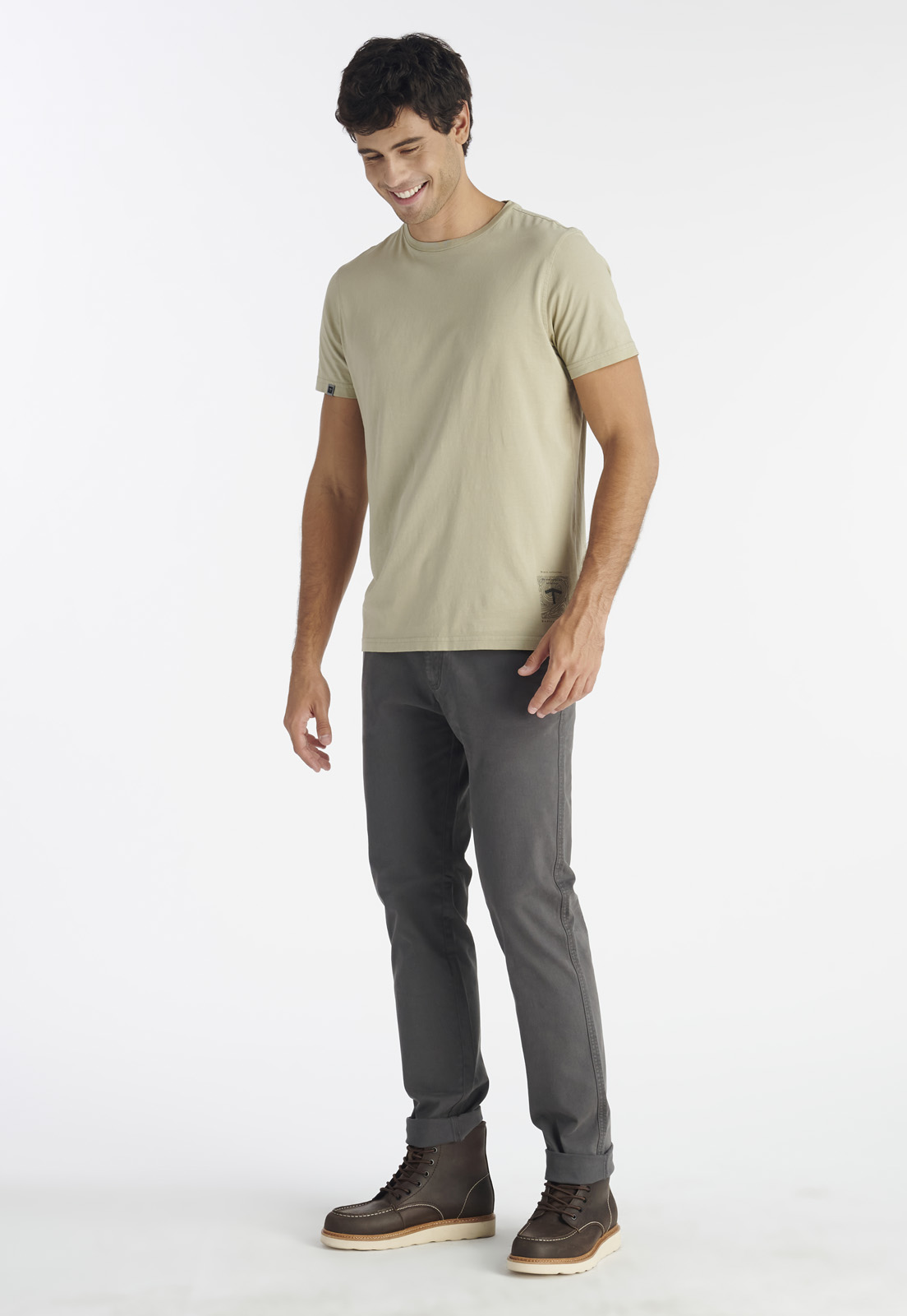 POLERA ALGODÓN HOMBRE NIMTU BEIGE GEO CASUAL SAND - 2