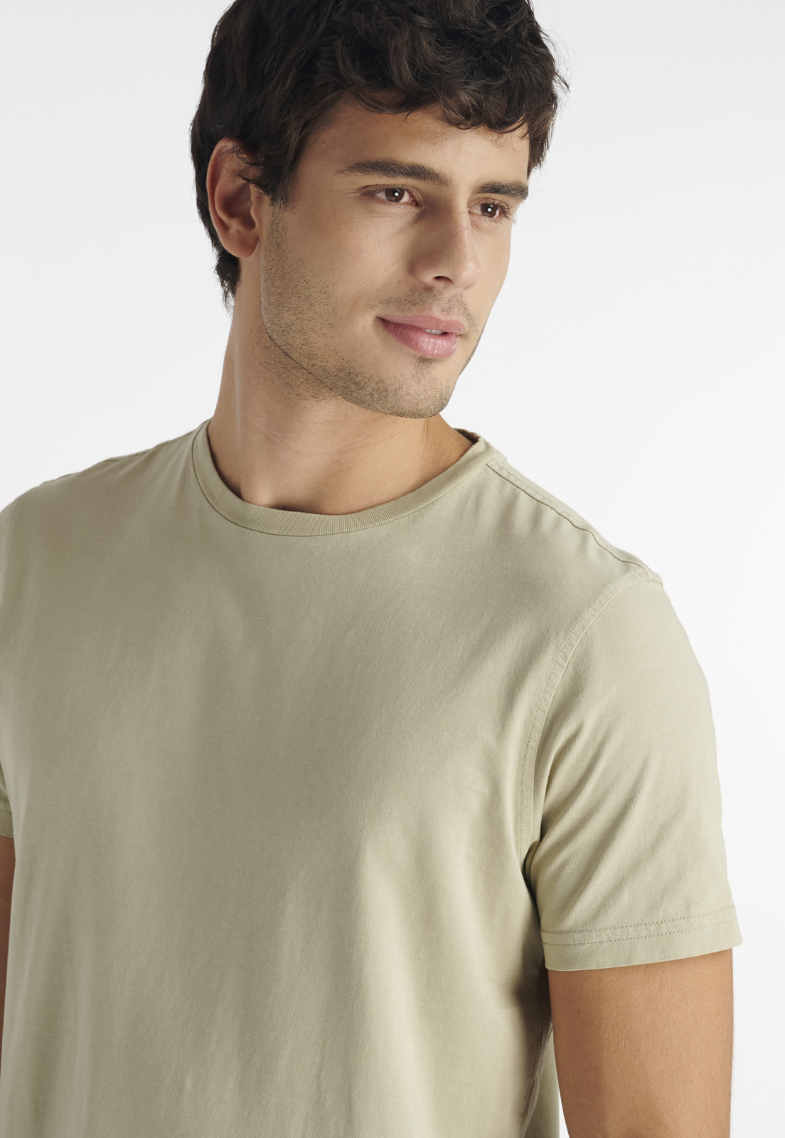 POLERA ALGODÓN HOMBRE NIMTU BEIGE GEO CASUAL SAND - 3
