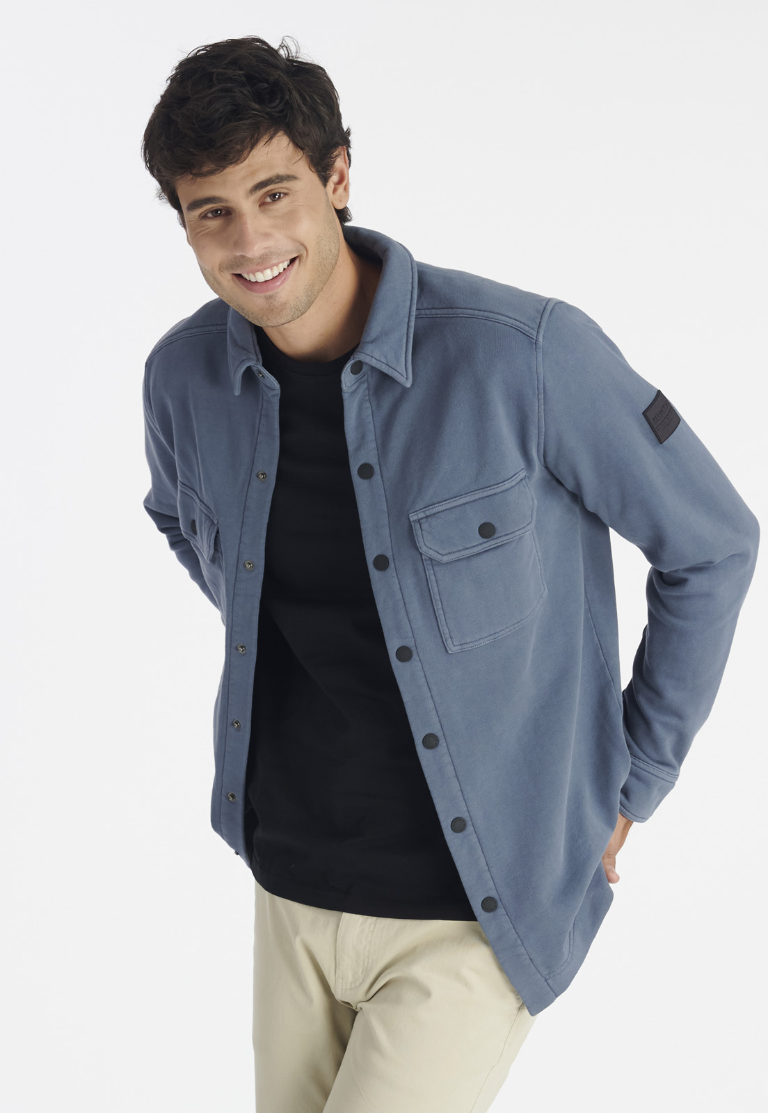 SOBRECAMISA ALGODÓN HOMBRE NIMTU GRIS CHAITEN CASUAL STONE - 1