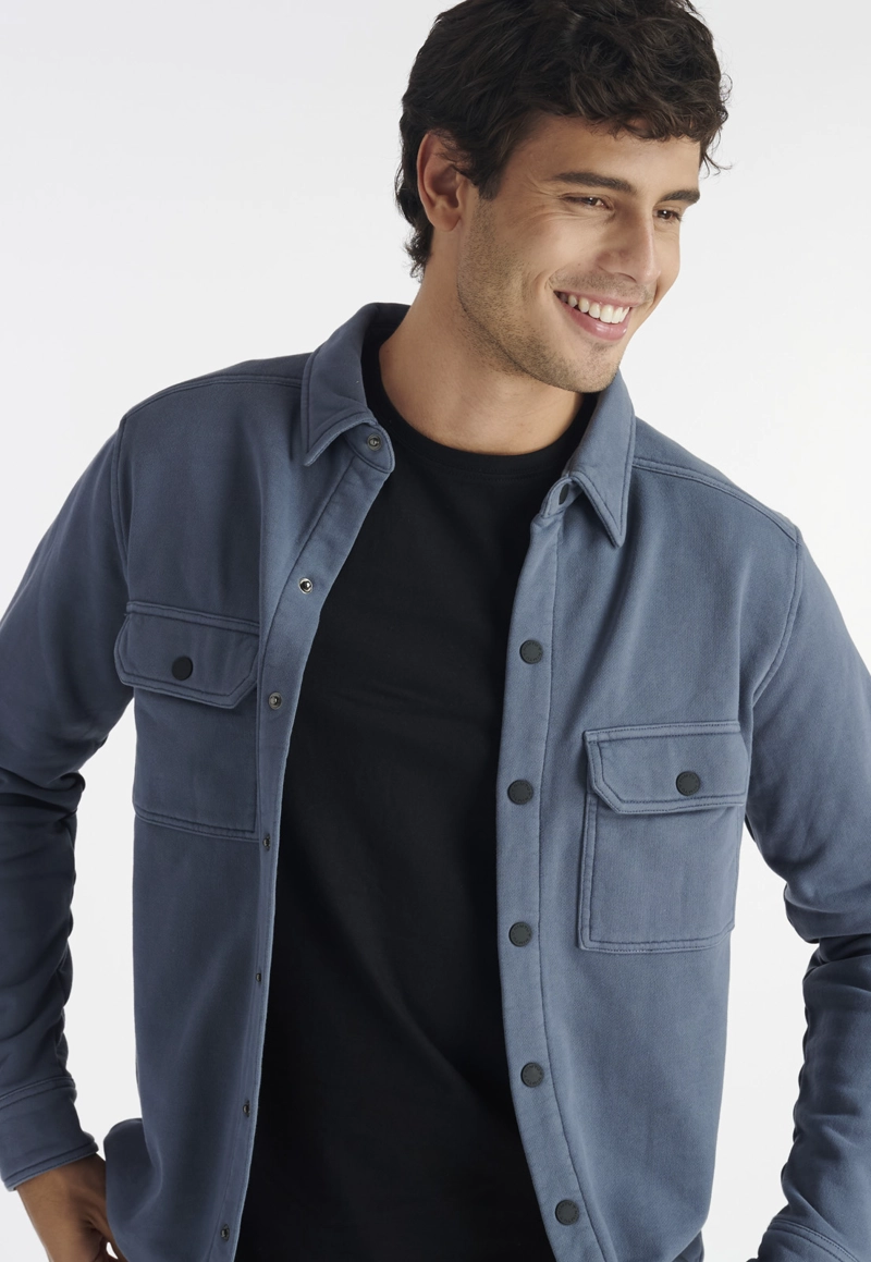 SOBRECAMISA ALGODÓN HOMBRE NIMTU GRIS CHAITEN CASUAL STONE - 3