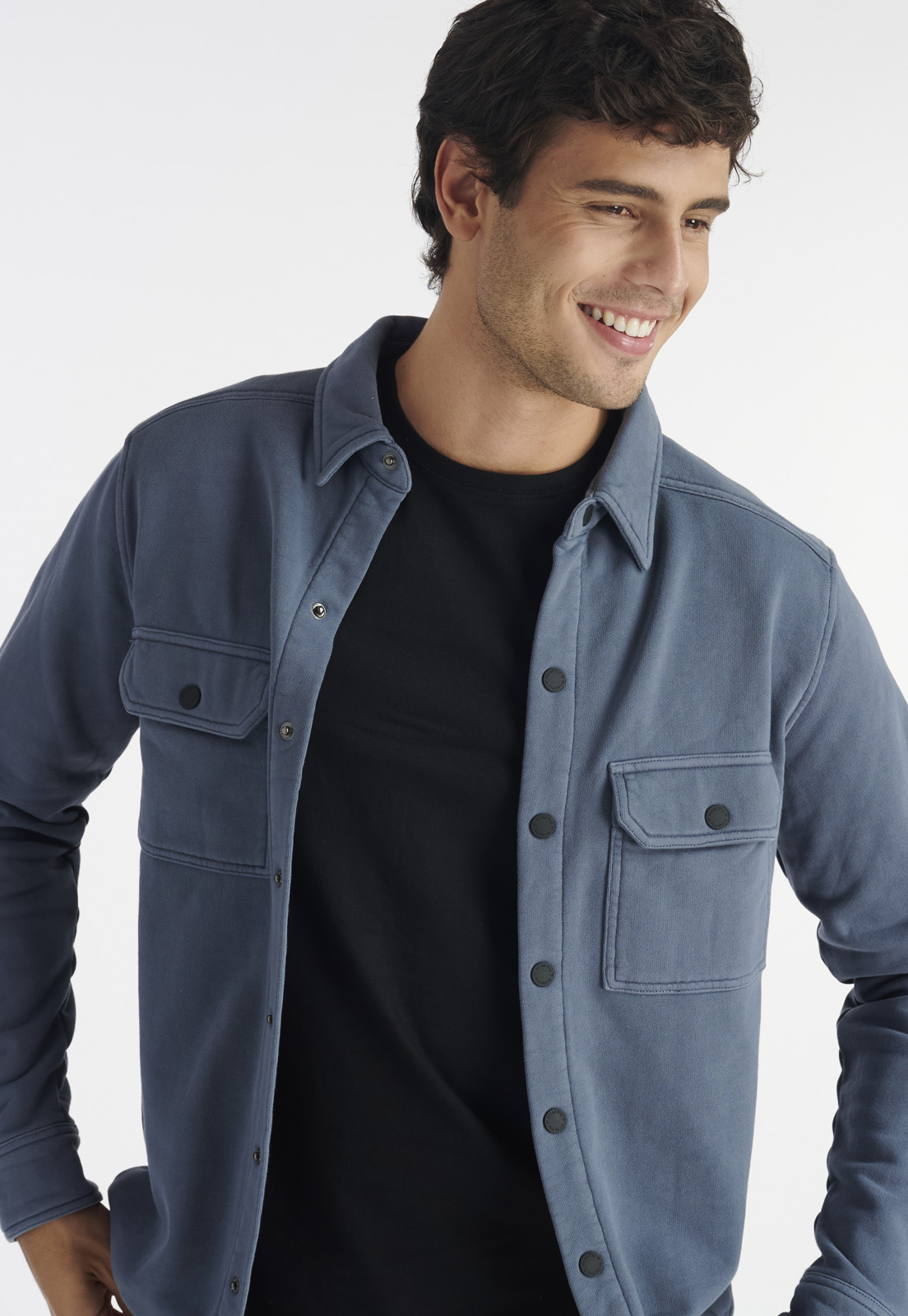SOBRECAMISA ALGODÓN HOMBRE NIMTU GRIS CHAITEN CASUAL STONE - 3