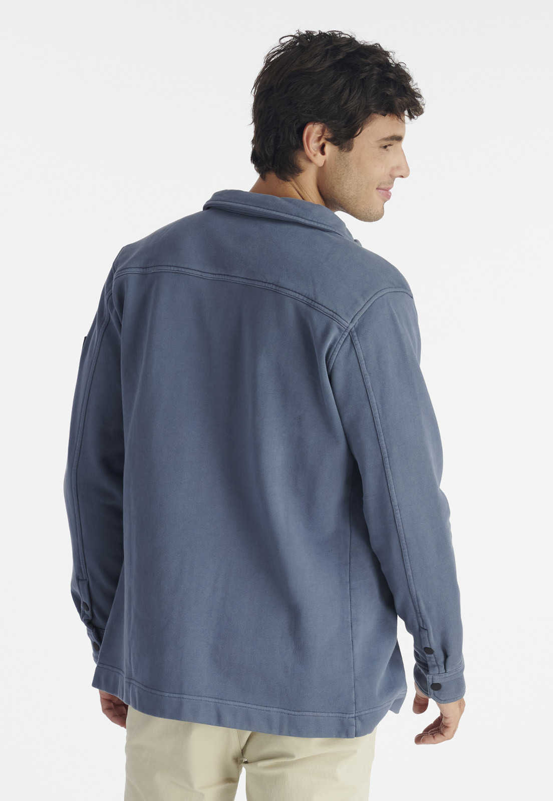 SOBRECAMISA ALGODÓN HOMBRE NIMTU GRIS CHAITEN CASUAL STONE - 4