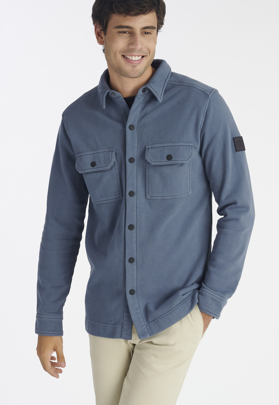 SOBRECAMISA ALGODÓN HOMBRE NIMTU GRIS CHAITEN CASUAL STONE - 5