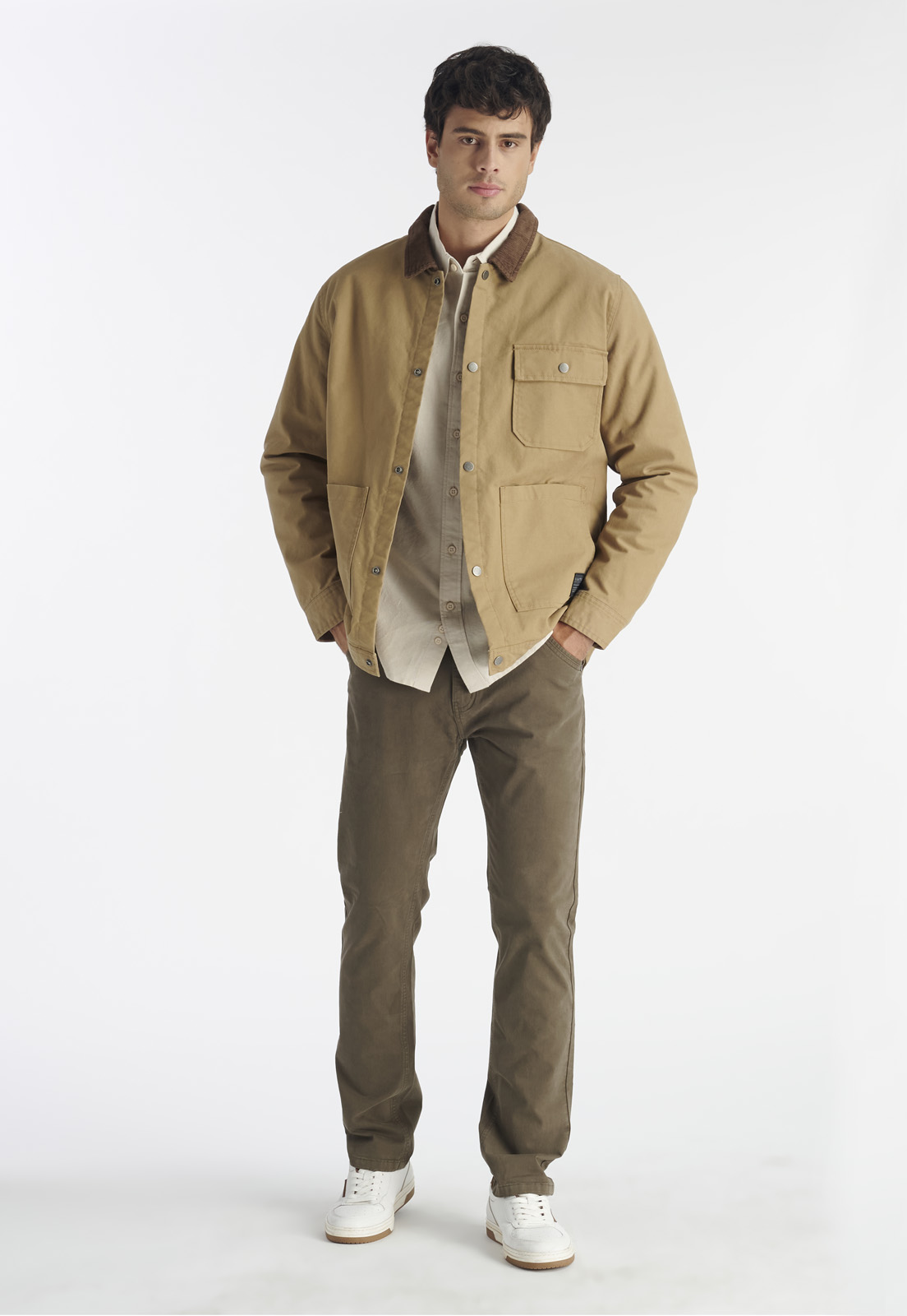 CHAQUETA ALGODÓN HOMBRE NIMTU KHAKI TRANCURA CASUAL - 2