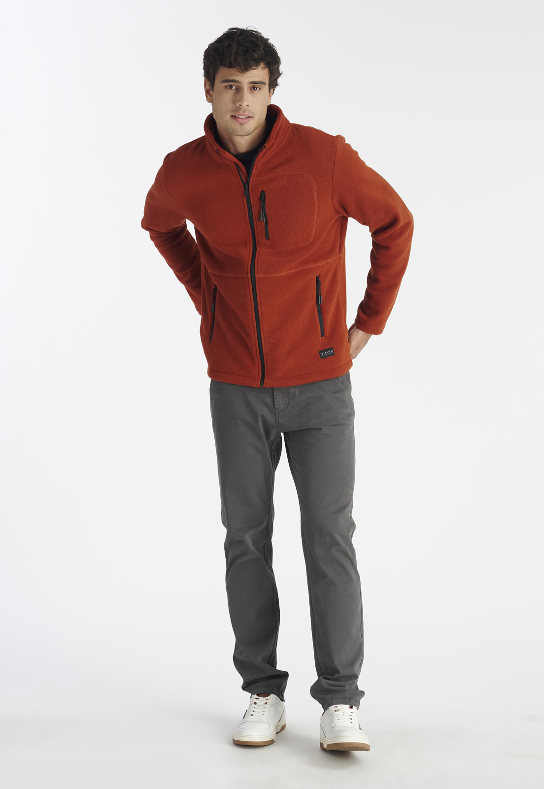 FLEECE HOMBRE NIMTU ROJO ALTO DEL NARANJO CASUAL BRICK - 2