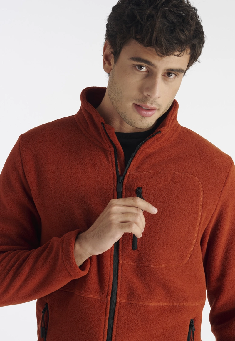 FLEECE HOMBRE NIMTU ROJO ALTO DEL NARANJO CASUAL BRICK - 3