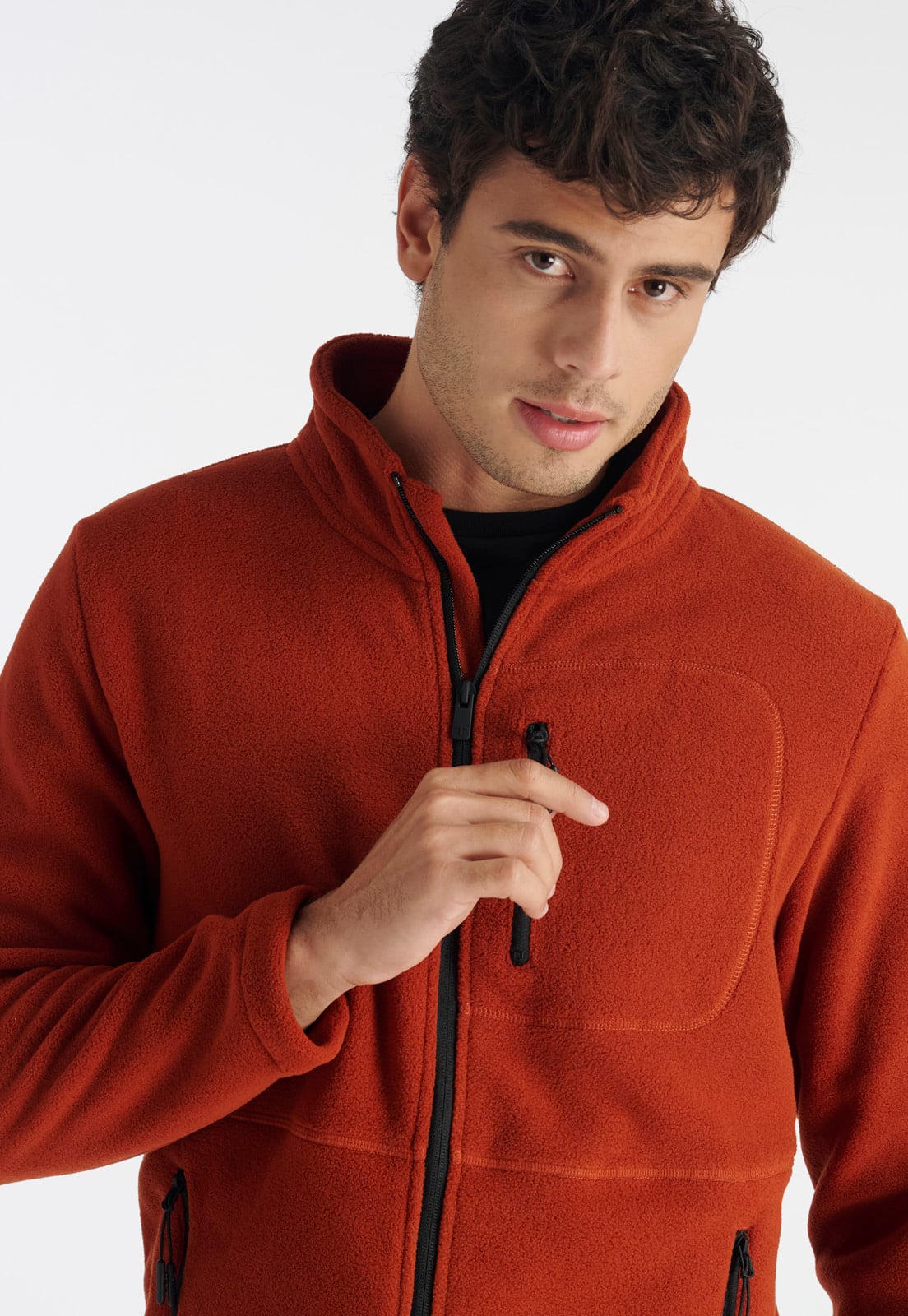 FLEECE HOMBRE NIMTU ROJO ALTO DEL NARANJO CASUAL BRICK - 3