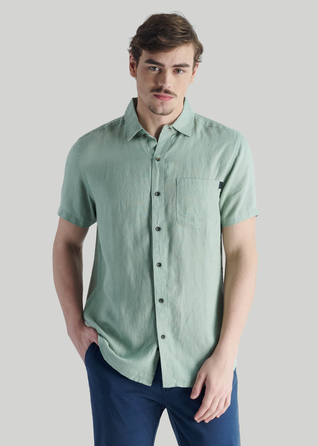 CAMISA TARO CASUAL TURQUOISE - 1