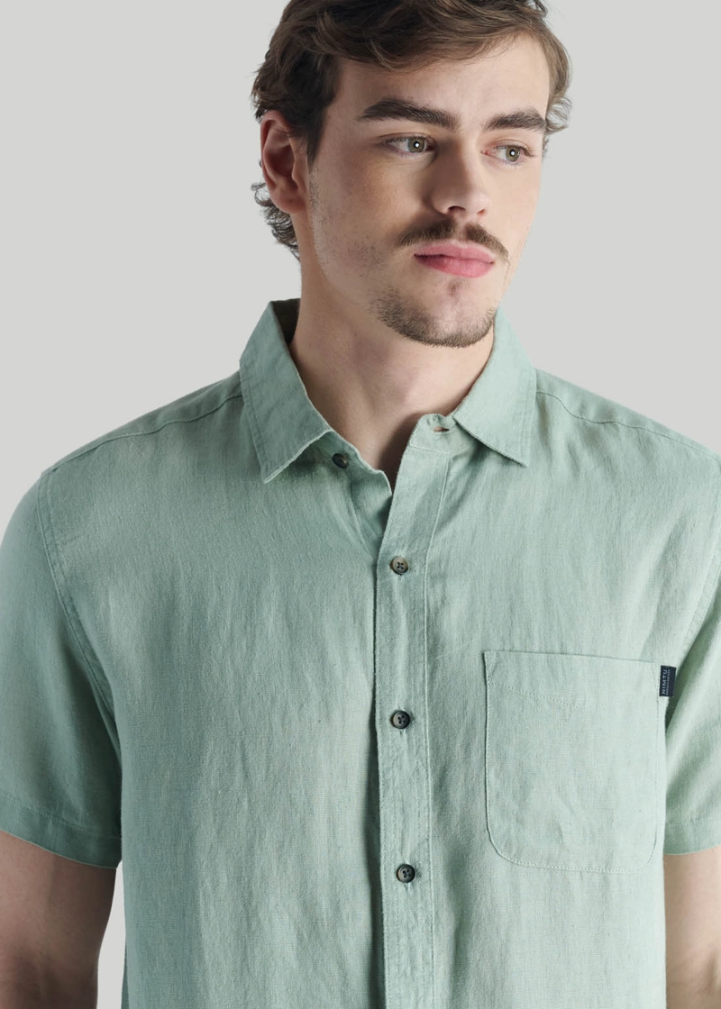 CAMISA TARO CASUAL TURQUOISE - 3