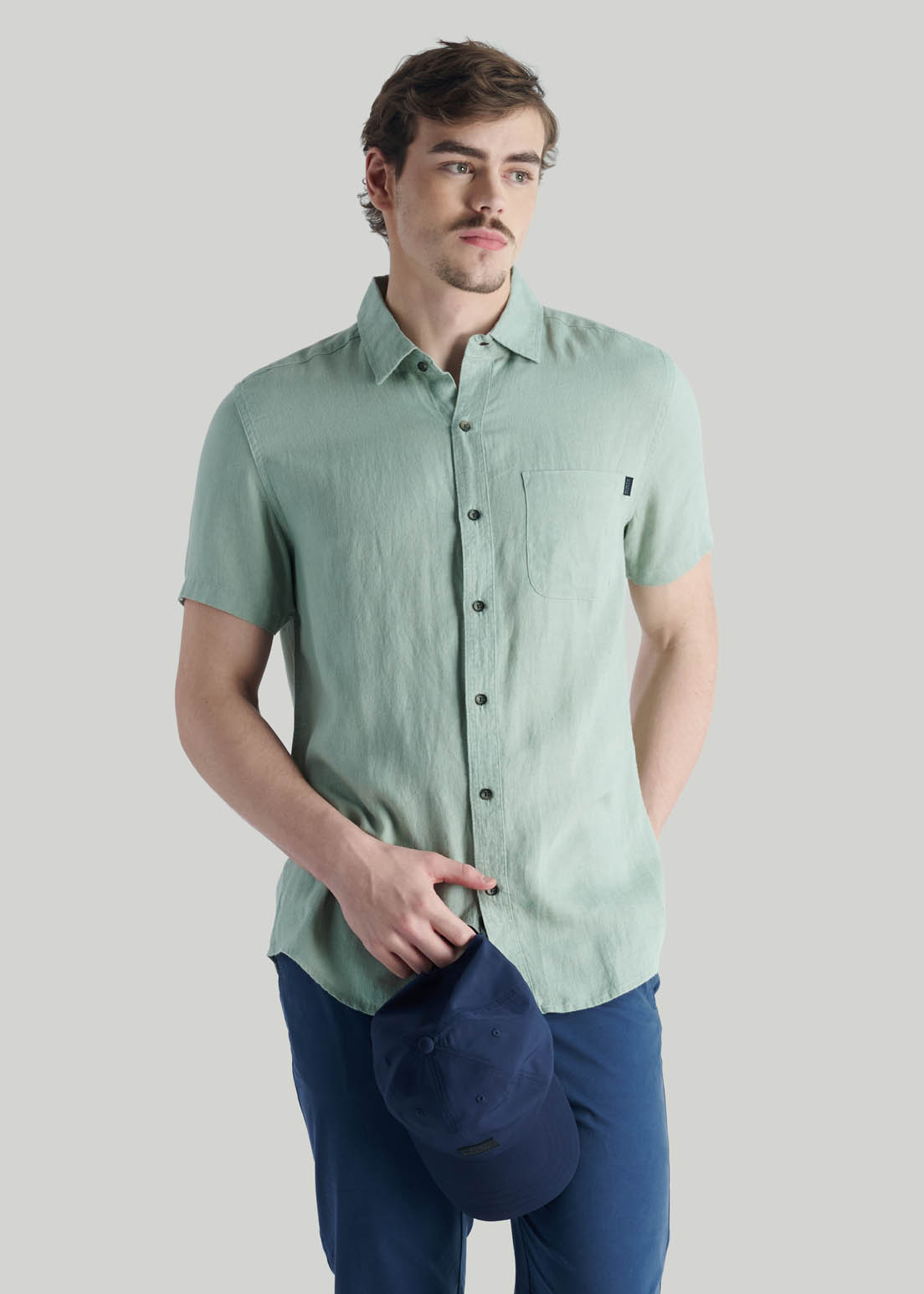 CAMISA TARO CASUAL TURQUOISE - 5