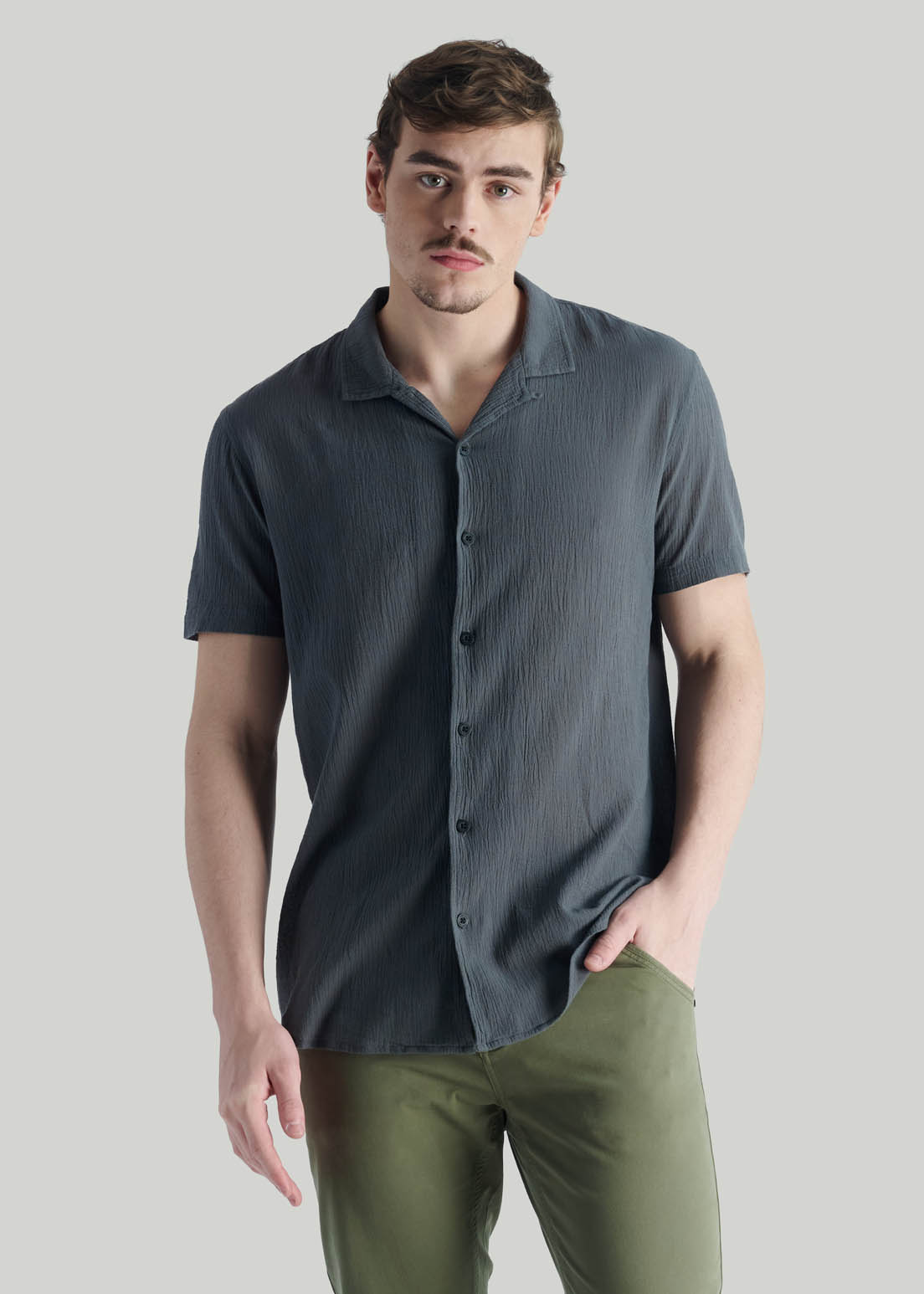 CAMISA CHENA NT CHARCOAL - 5