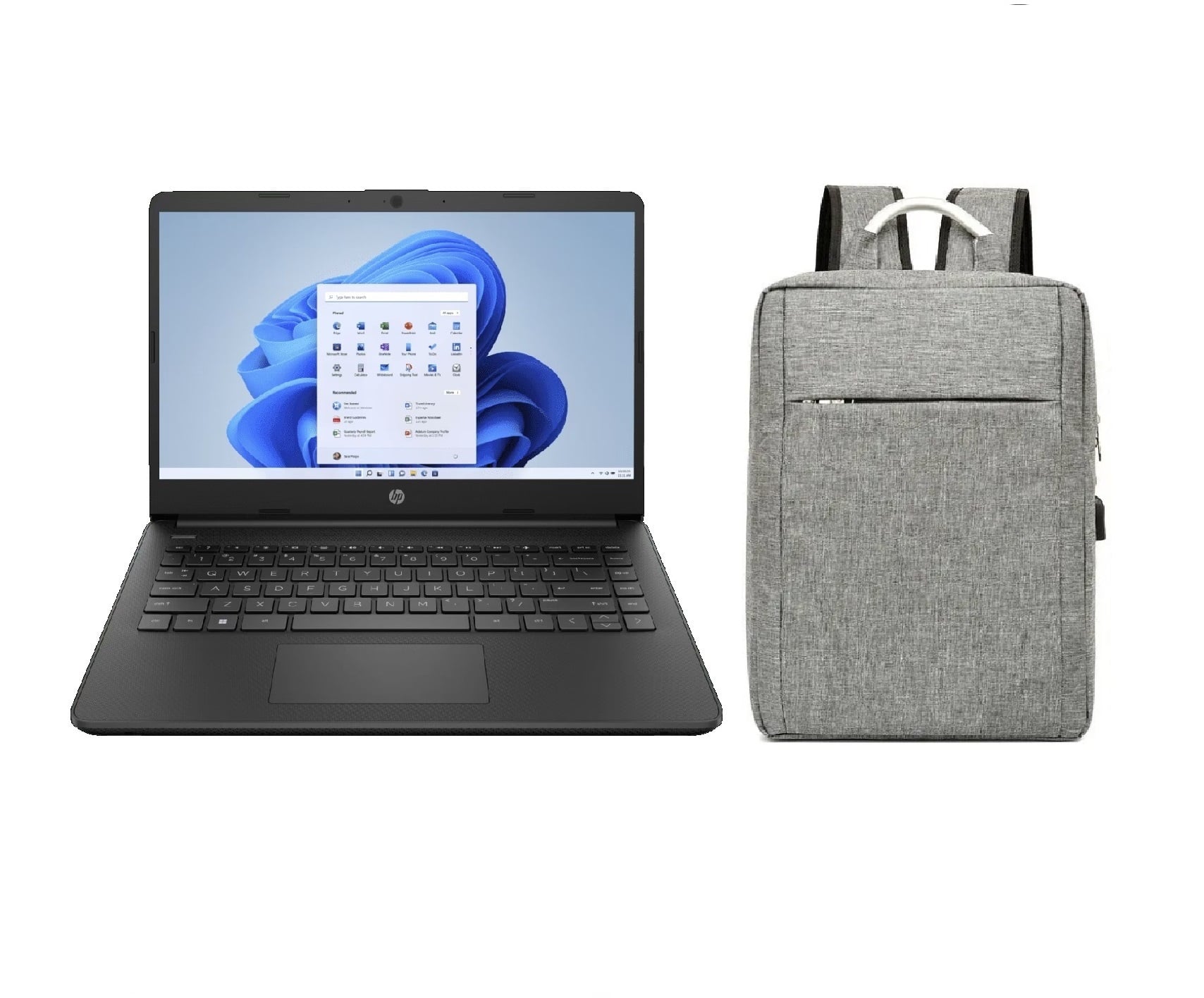 NOTEBOOK HP RYZEN 3, 8GB RAM, 256GB SSD, 14', W11 + MOCHILA GRIS - 1