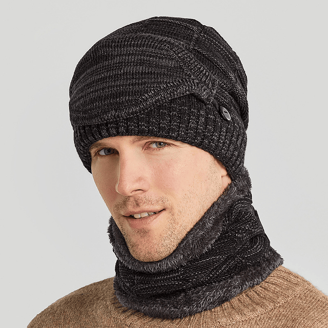 GORRO DE INVIERNO YMOSS NEGRO HOMBRE MUJER MASCARILLA - 1