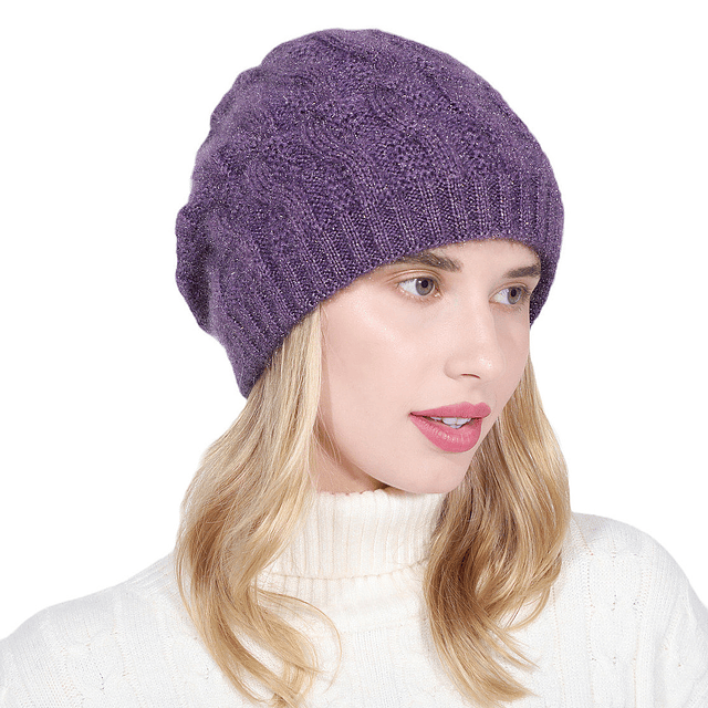GORRO DE INVIERNO YMOSS VIOLETA MUJER BRILLANTE - 1