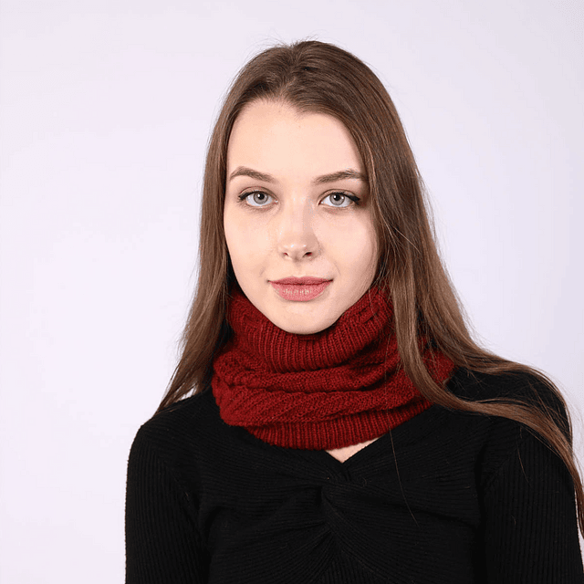GORRO DE INVIERNO YMOSS ROJO HOMBRE MUJER TRENZAS - 2