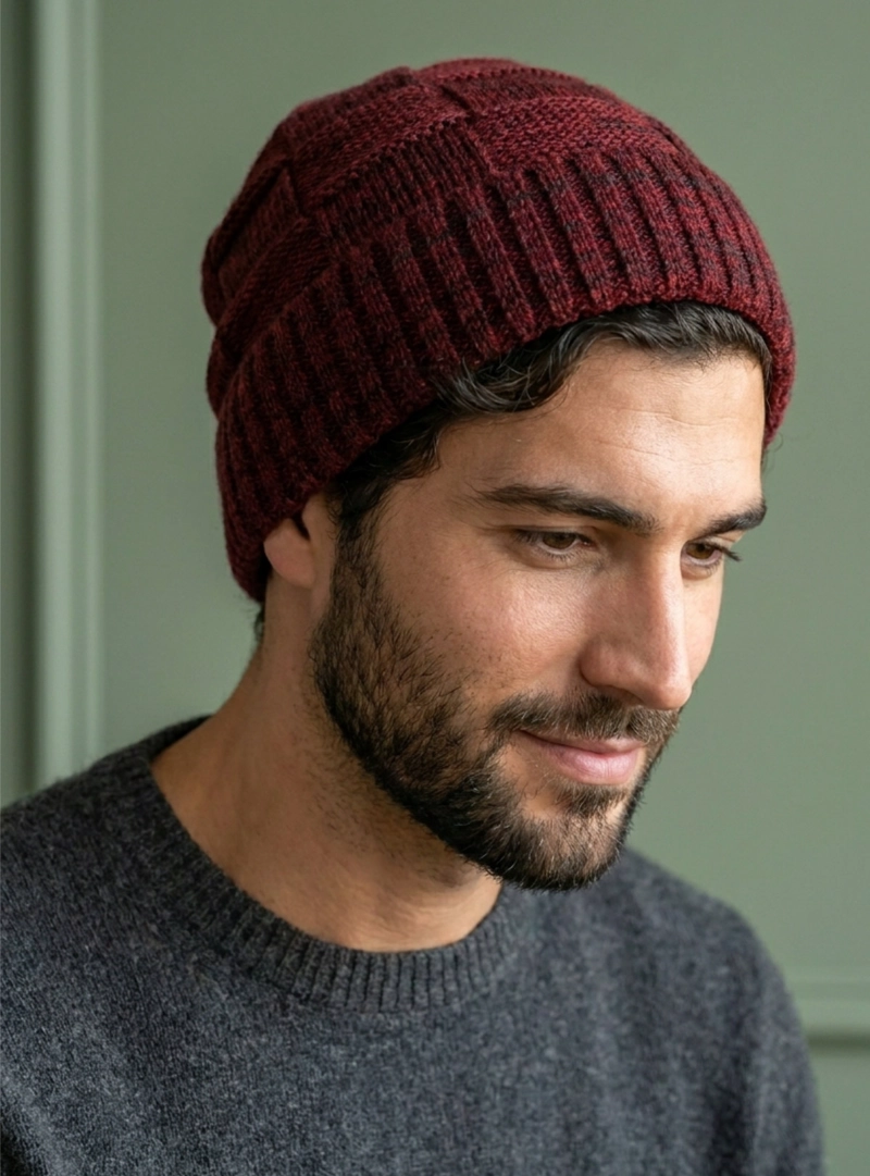 GORRO DE INVIERNO HOMBRE MUJER MASCARILLA EN COLOR ROJO - 1