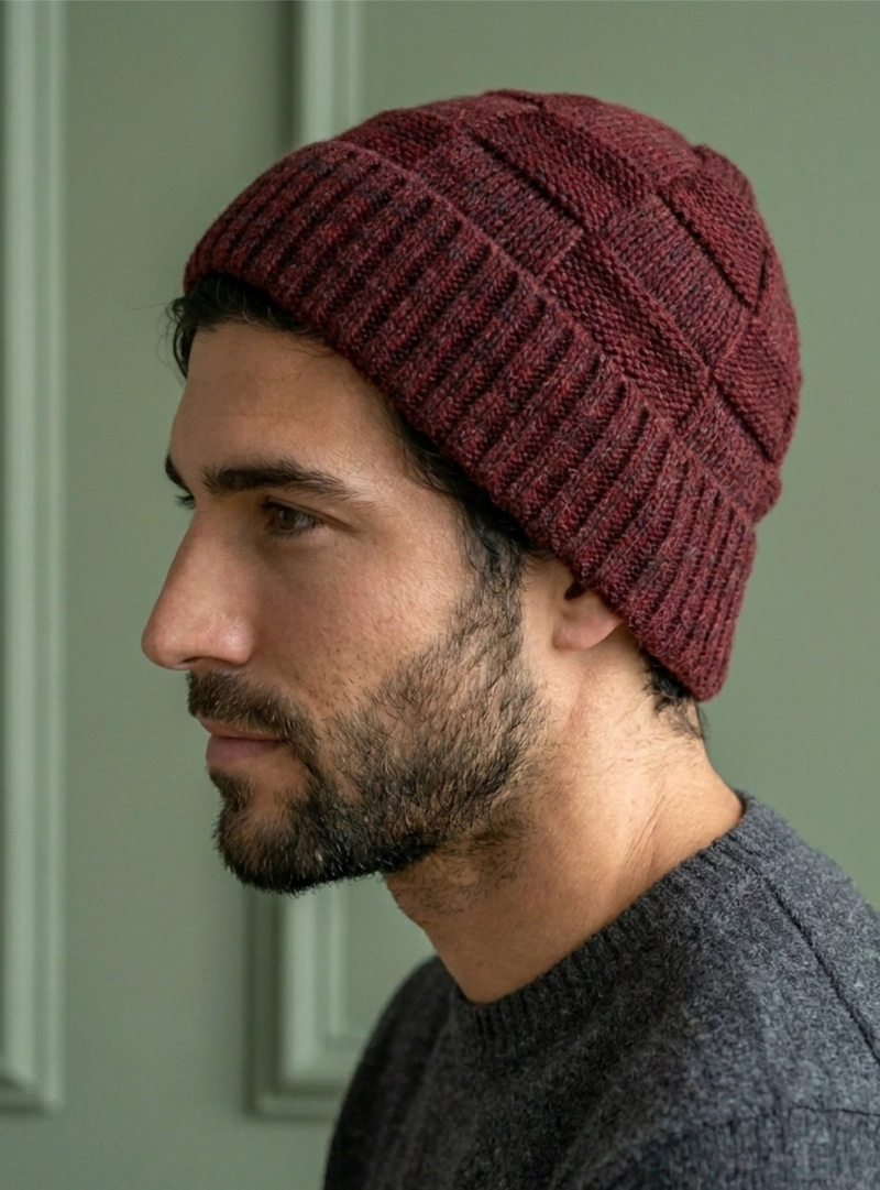 GORRO DE INVIERNO HOMBRE MUJER MASCARILLA EN COLOR ROJO - 3