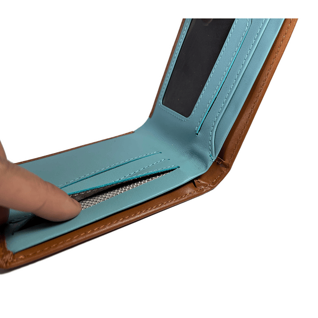 BILLETERA HOMBRE CUERO NATURAL RFID LOPA CAMEL - 4