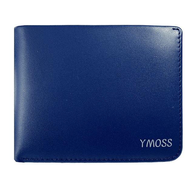 BILLETERA HOMBRE CUERO NATURAL RFID LOPA AZUL - 1