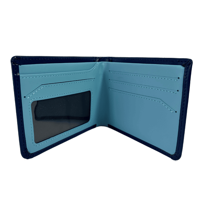BILLETERA HOMBRE CUERO NATURAL RFID LOPA AZUL - 2