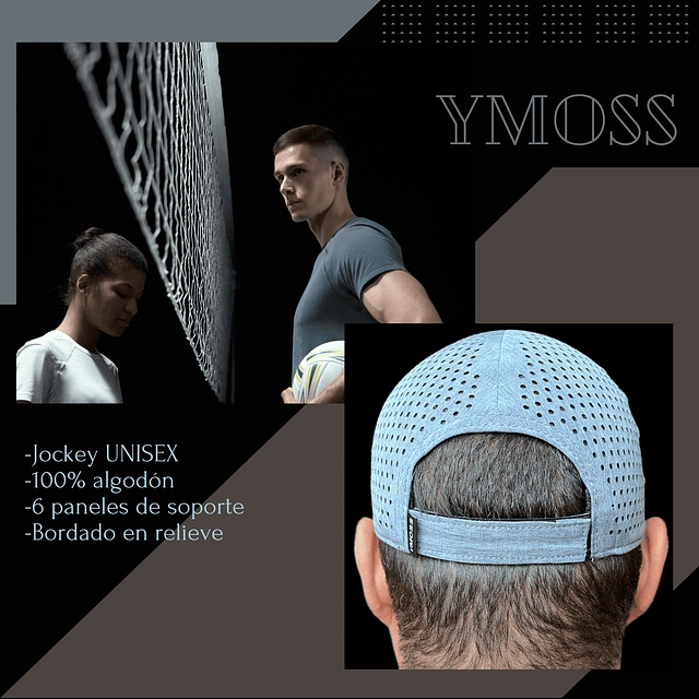 GORRO YMOSS SOBRIO GRIS JOCKEY UNISEX HOMBRE MUJER - 8