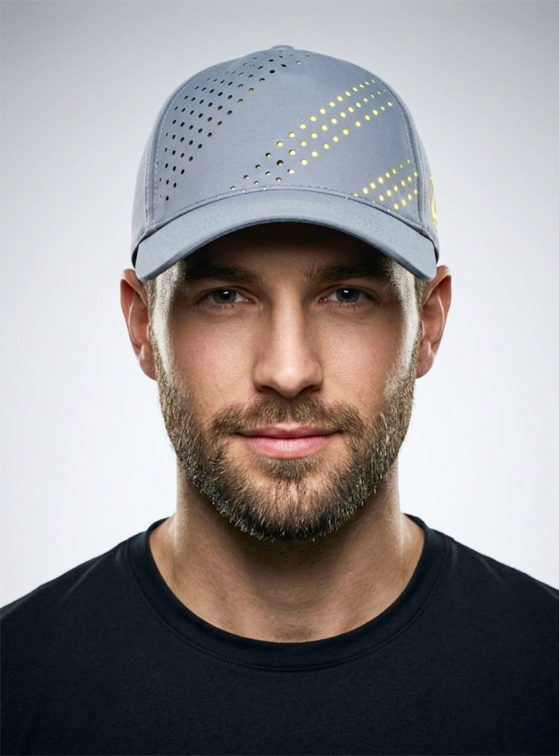 GORRO YMOSS SPORT AMARILLO GRIS JOCKEY UNISEX HOMBRE MUJER - 1