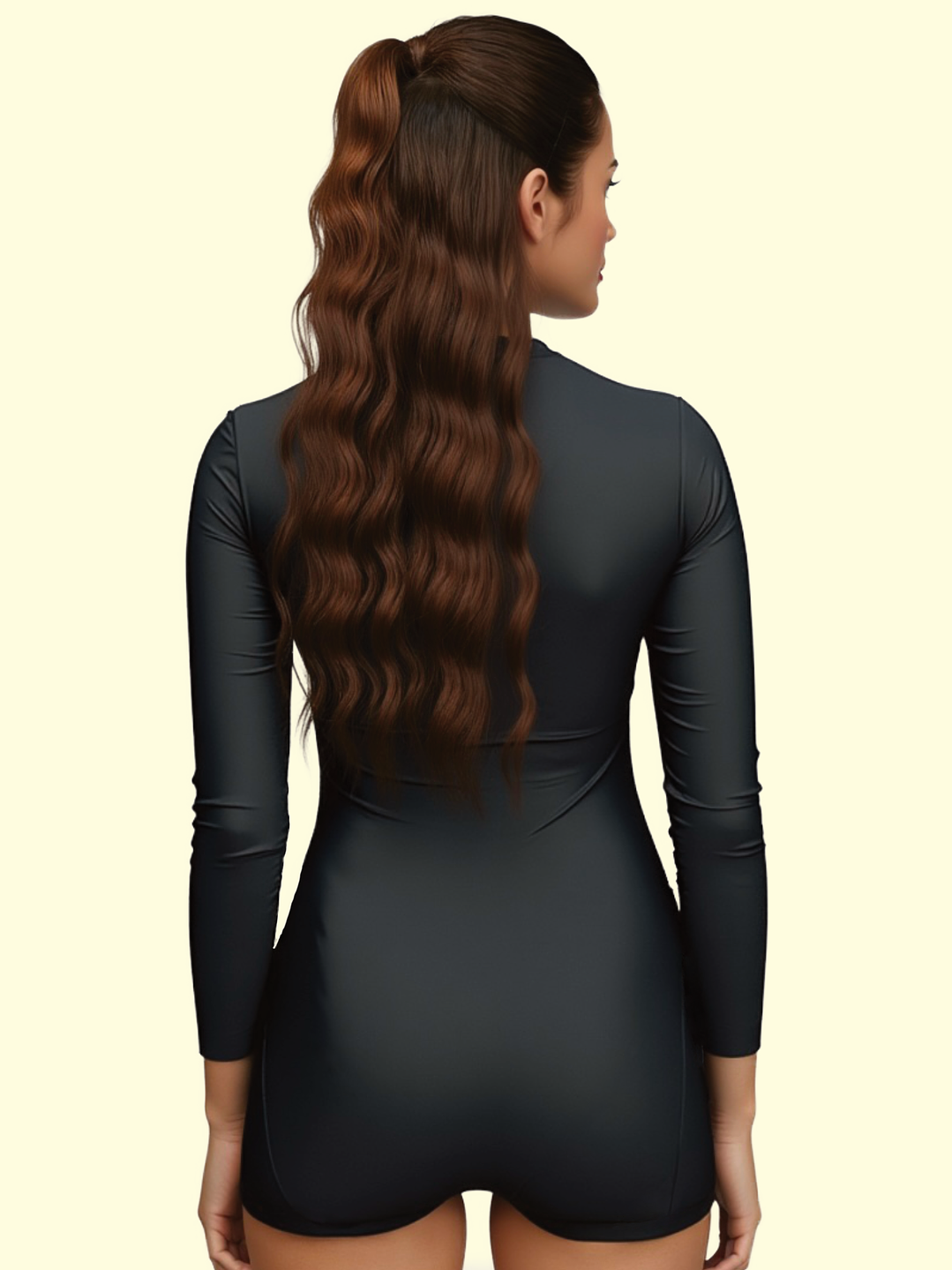 TRAJE DE BAÑO COMPLETO DE MUJER NATACION UNA PIEZA ENTERIZ NEGRO - 3