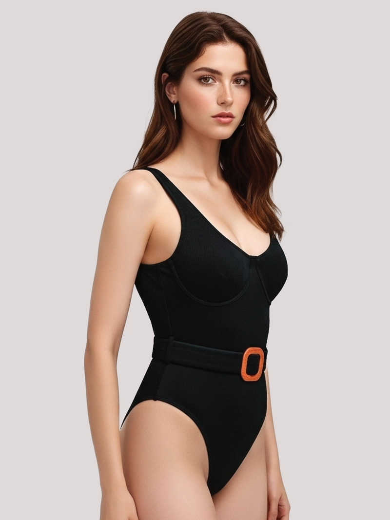 TRAJE DE BAÑO COMPLETO DE MUJER UNA PIEZA ACANALADO BODY O - 4