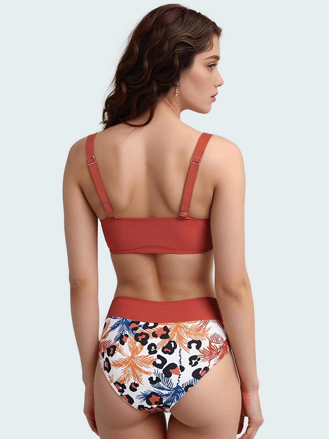TRAJE DE BAÑO COMPLETO BIKINI DOS PIEZAS SAFARI NARANJA - 3
