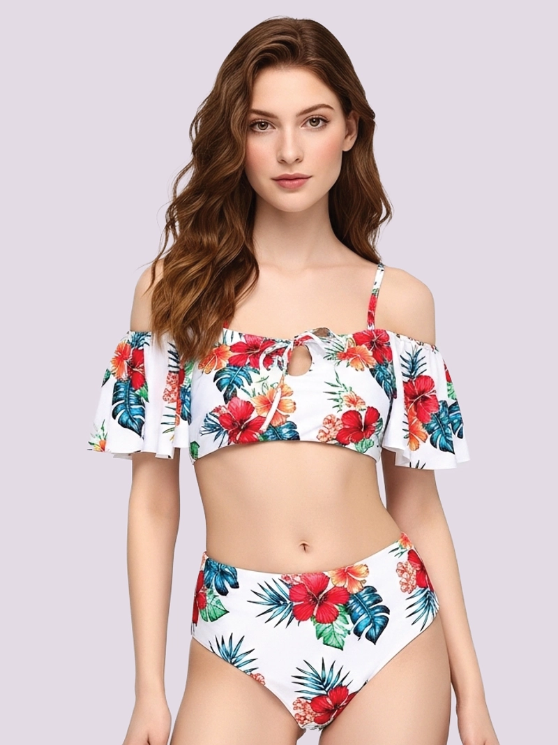 TRAJE DE BAÑO BIKINI DOS PIEZAS HAWAI NARANJA - 1