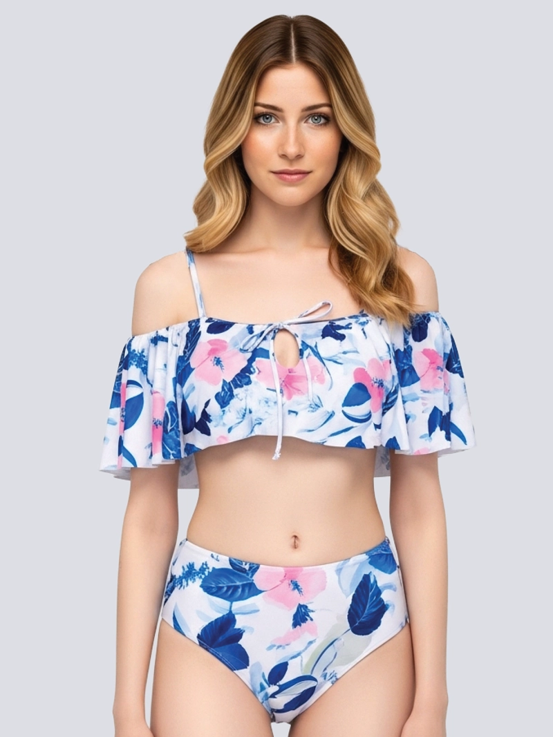 TRAJE DE BAÑO BIKINI DOS PIEZAS HAWAI AZUL - 1