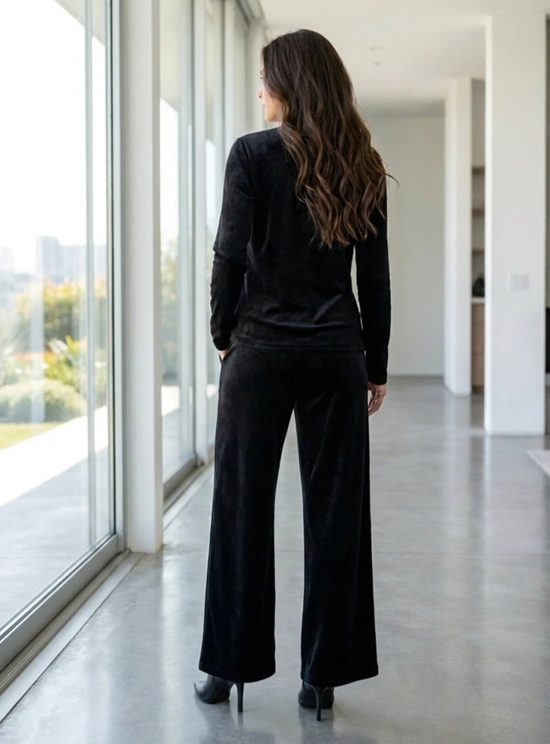CONJUNTO SET SWEATER Y PANTALON WIDE LEG COTELE  SOFT PREMIUM - 5