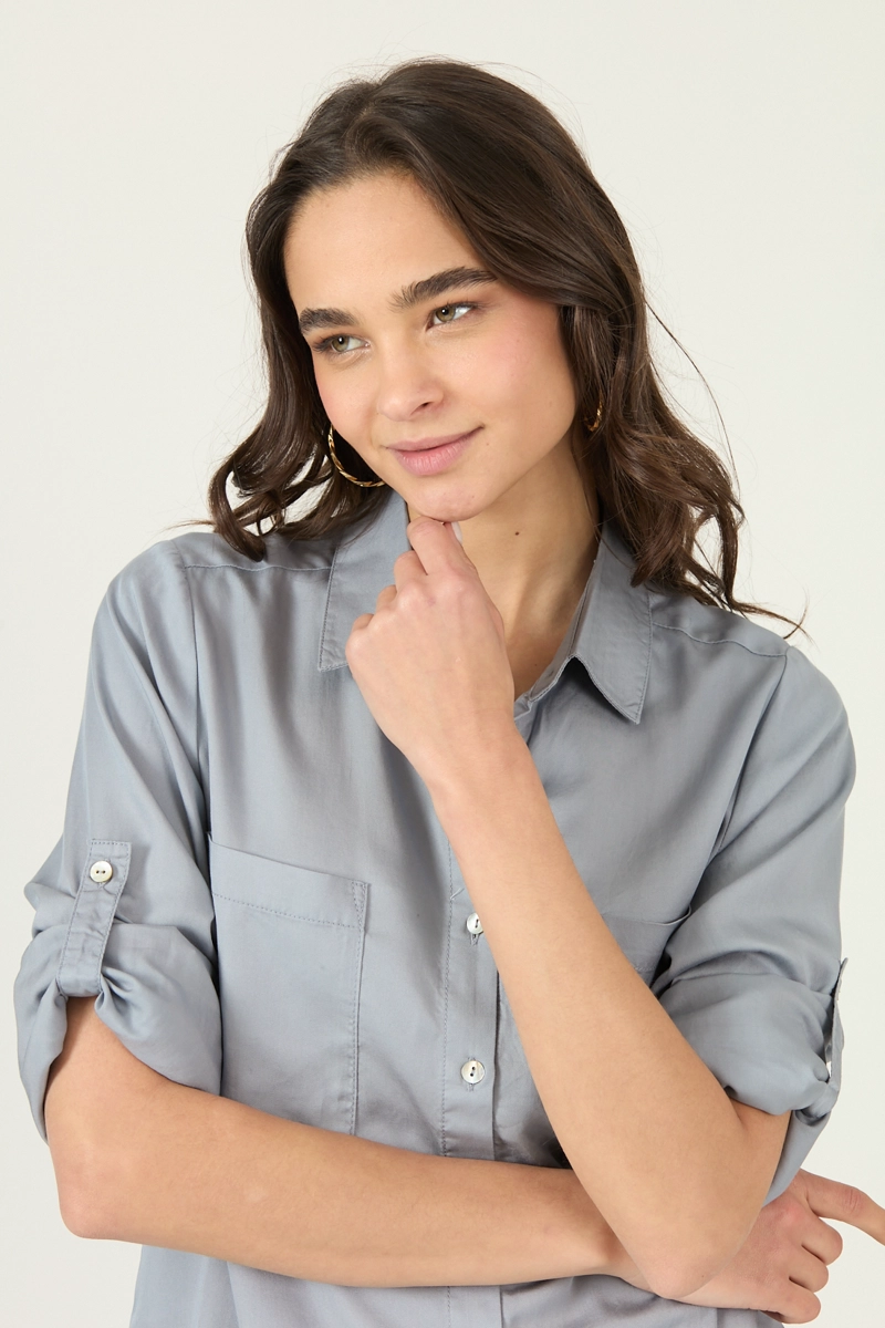BLUSA DE LYOCELL CELESTE COD 4516315 - 2