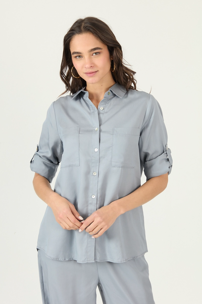 BLUSA DE LYOCELL CELESTE COD 4516315 - 3