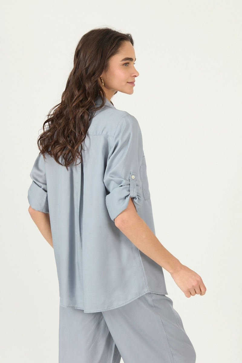 BLUSA DE LYOCELL CELESTE COD 4516315 - 5