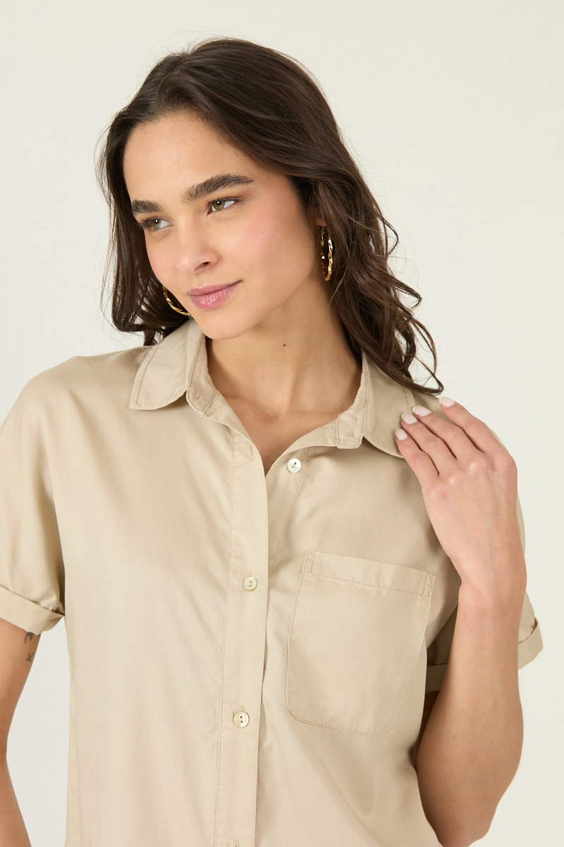 BLUSA DE LYOCELL BEIGE COD 4516325 - 3