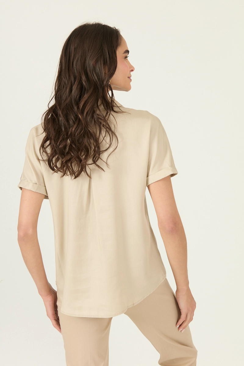 BLUSA DE LYOCELL BEIGE COD 4516325 - 5