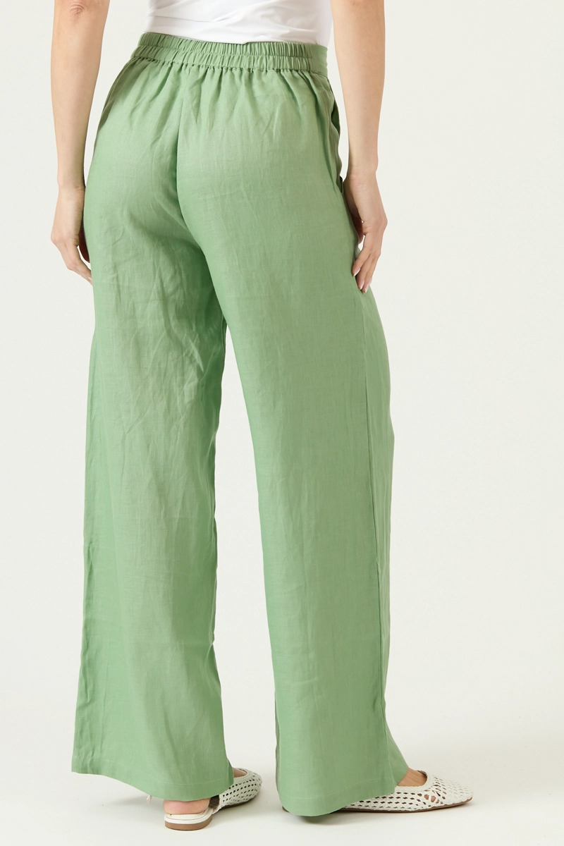 PANTALON DE LINO STRAIGHT VERDE COD 2013295 - 3