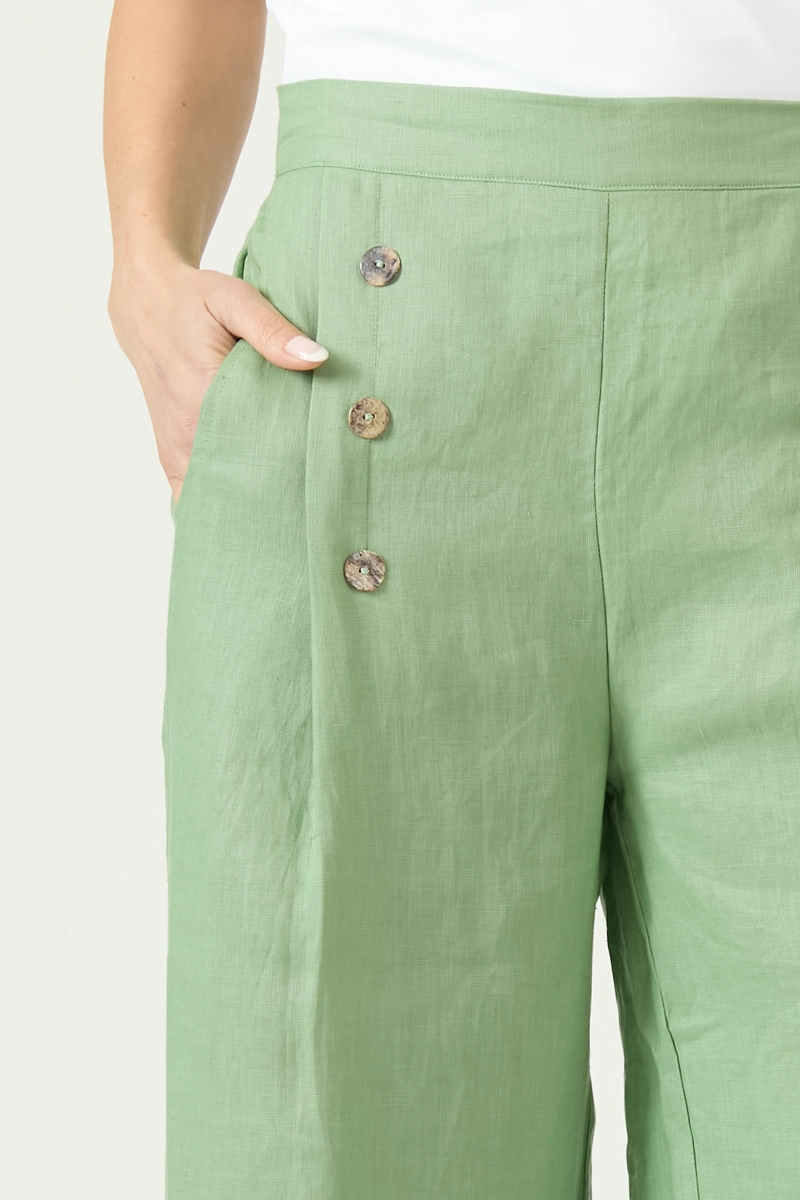 PANTALON DE LINO STRAIGHT VERDE COD 2013295 - 4