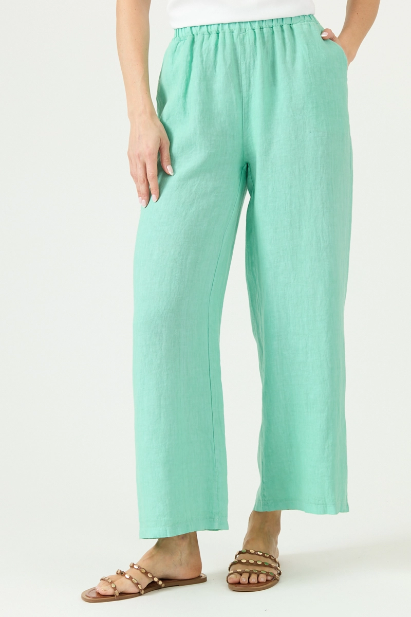 PANTALON DE LINO STRAIGHT VERDE COD 2013715 - 2