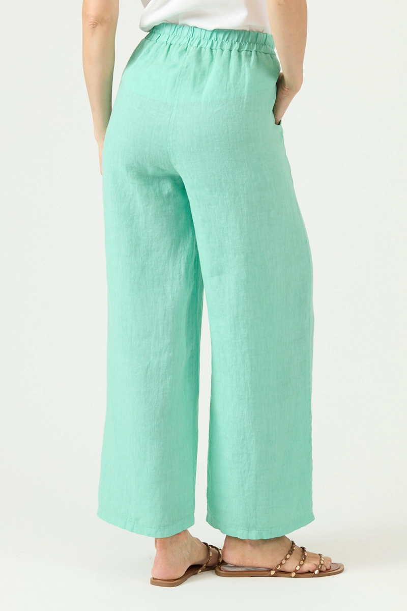 PANTALON DE LINO STRAIGHT VERDE COD 2013715 - 3
