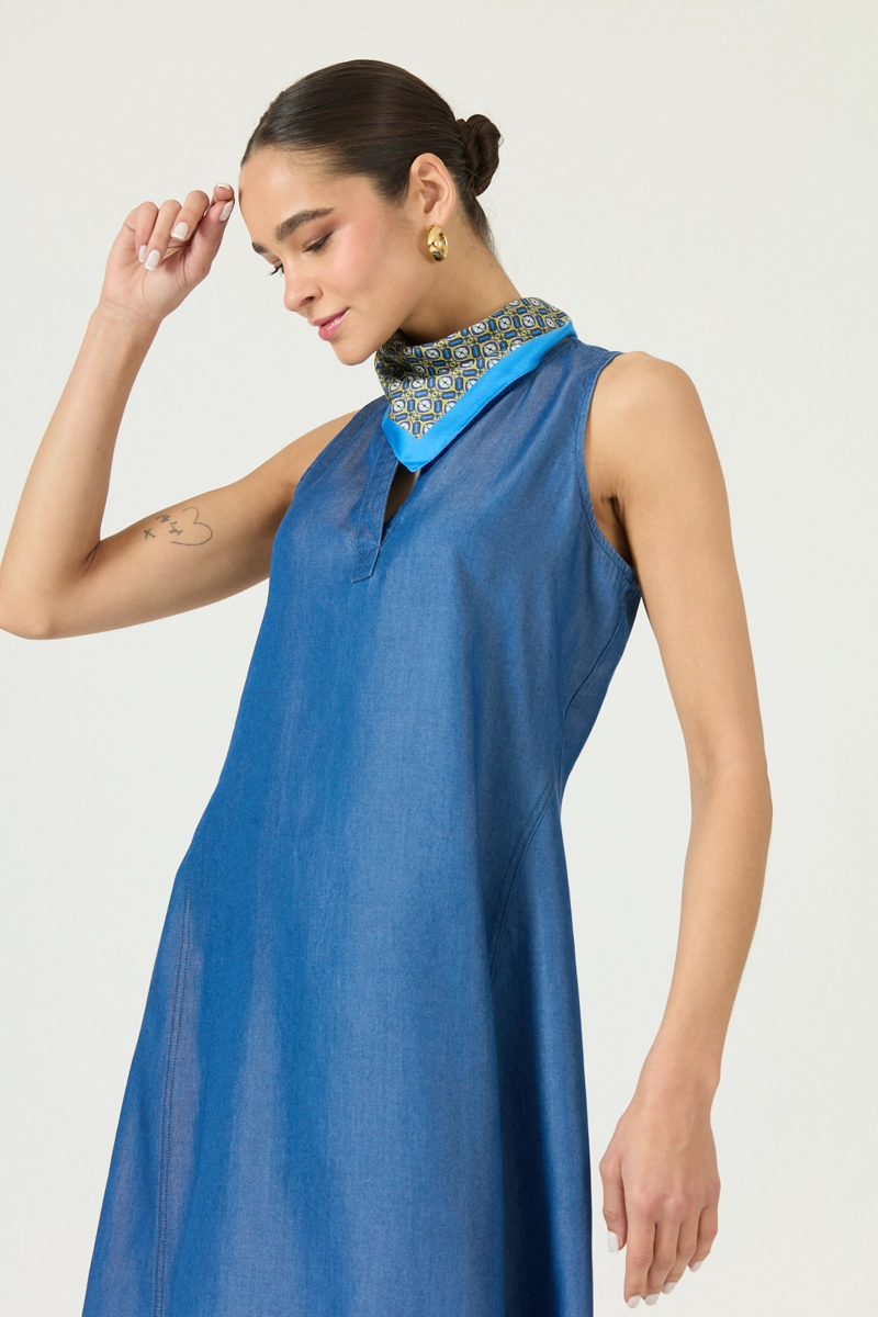 VESTIDO DE LYOCELL INDIGO COD 4005185 - 2