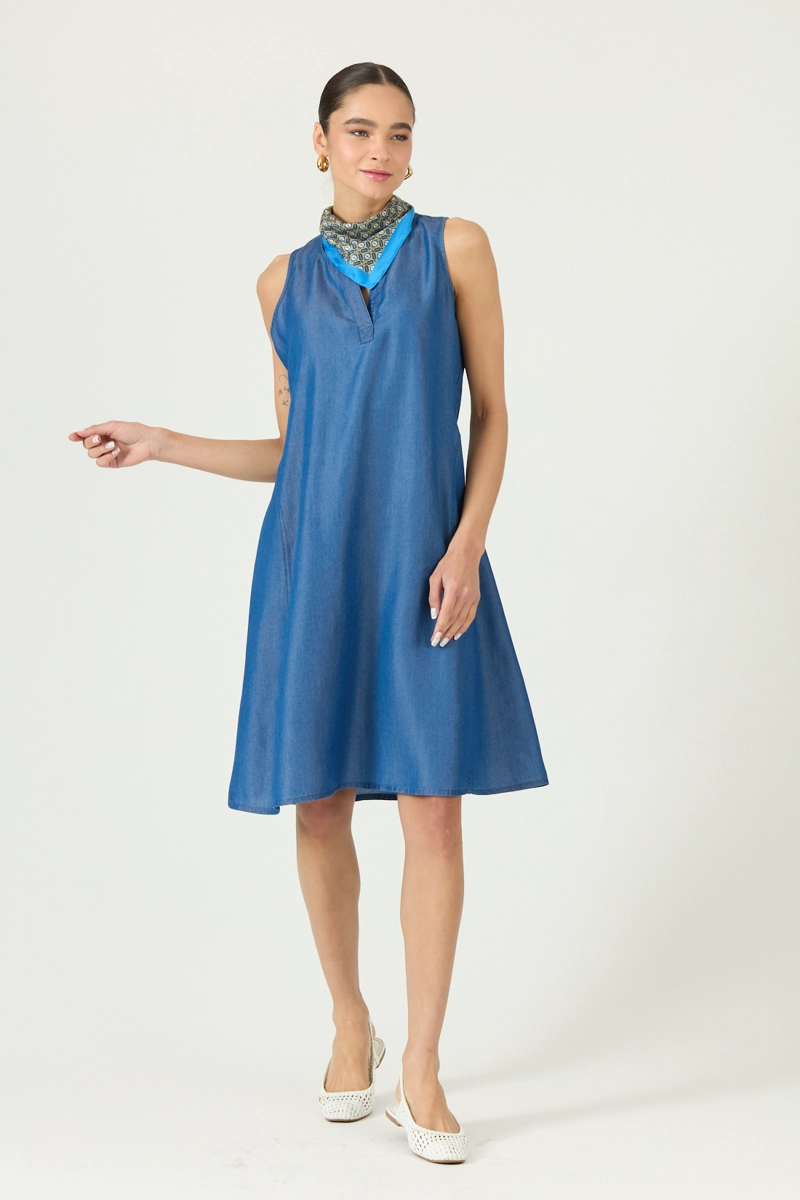 VESTIDO DE LYOCELL INDIGO COD 4005185 - 3