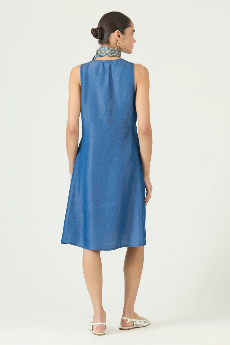 VESTIDO DE LYOCELL INDIGO COD 4005185 - 4
