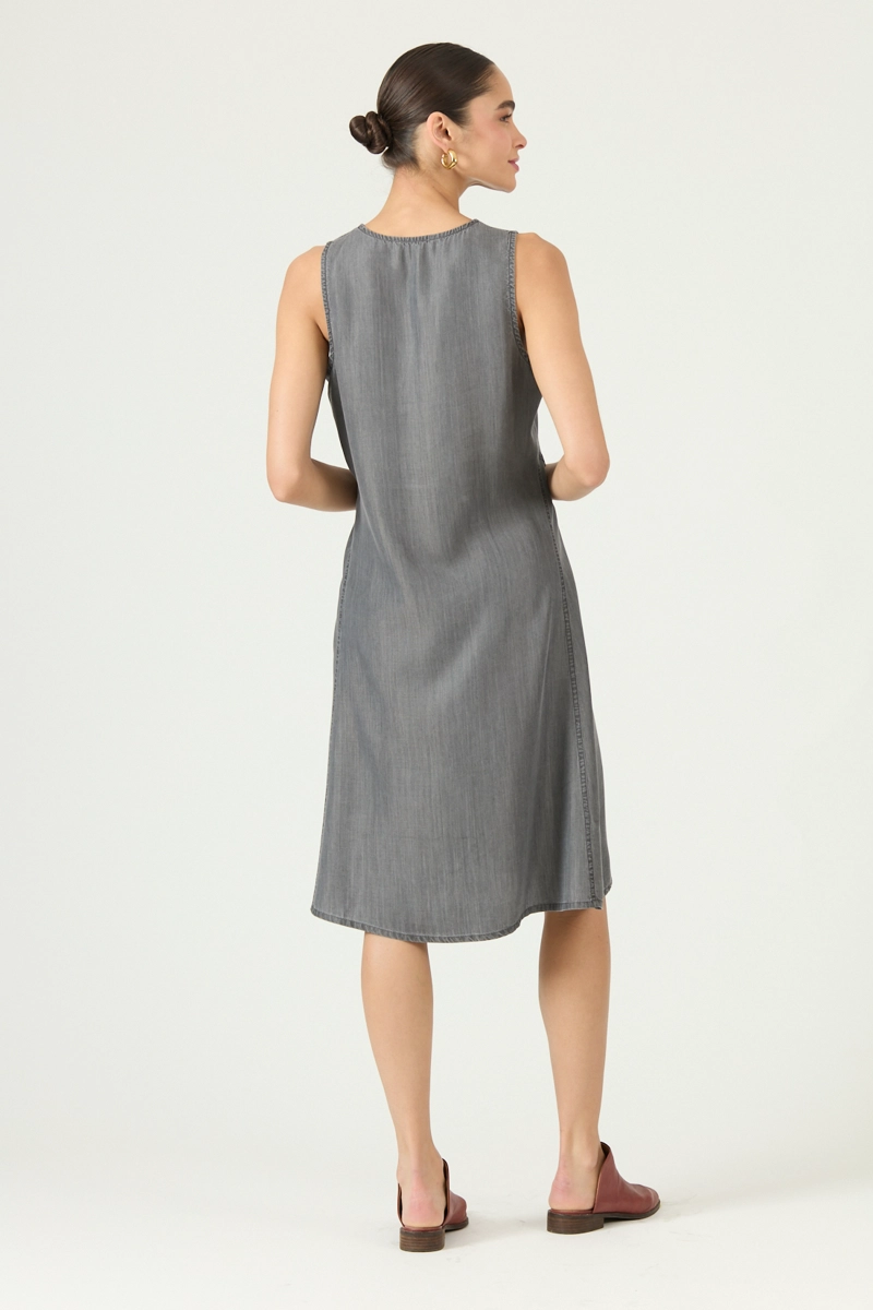 VESTIDO DE LYOCELL GRIS COD 4005185 - 3