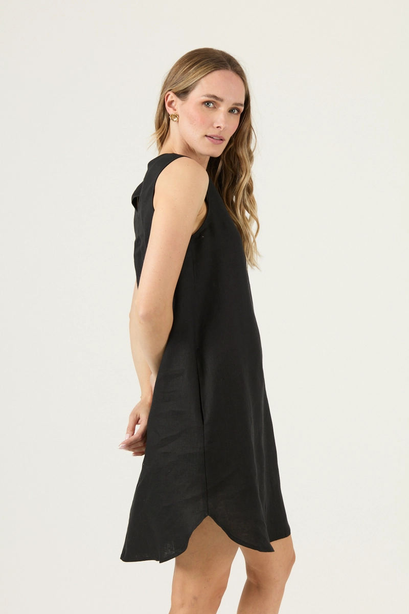 VESTIDO DE LINO NEGRO COD 4005295 - 4