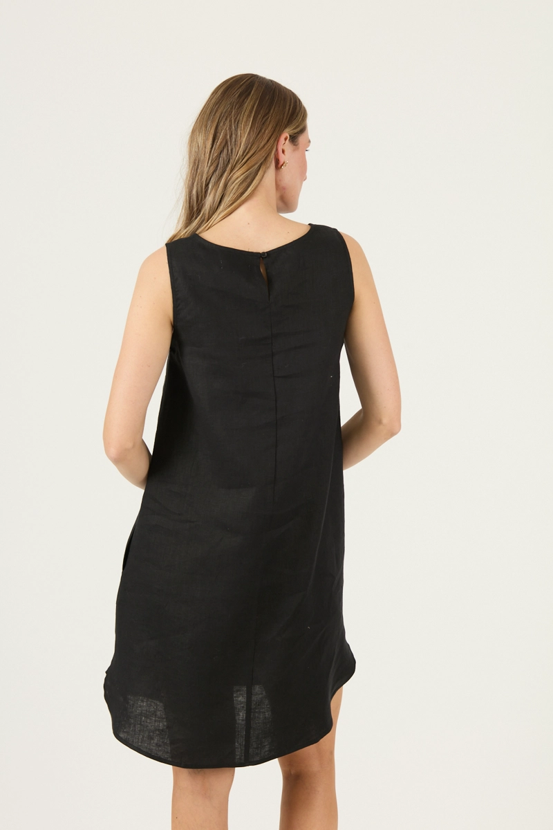 VESTIDO DE LINO NEGRO COD 4005295 - 5
